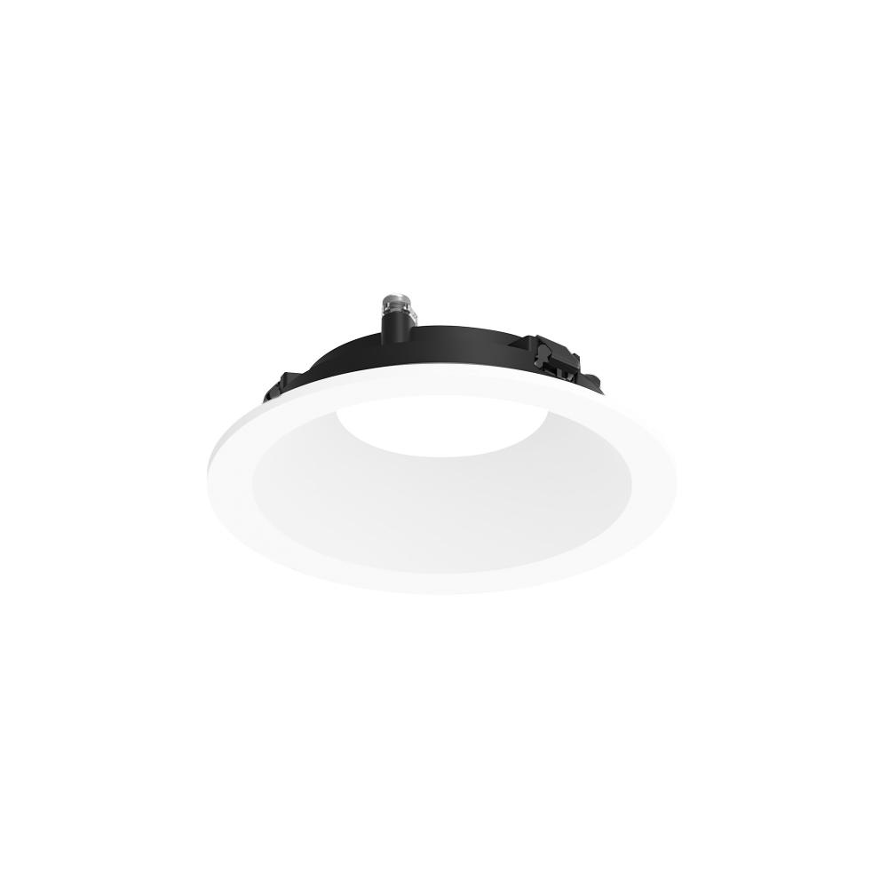 3&#34; Apollo Round Flanged Downlight Trim, Matte Powder White Finish