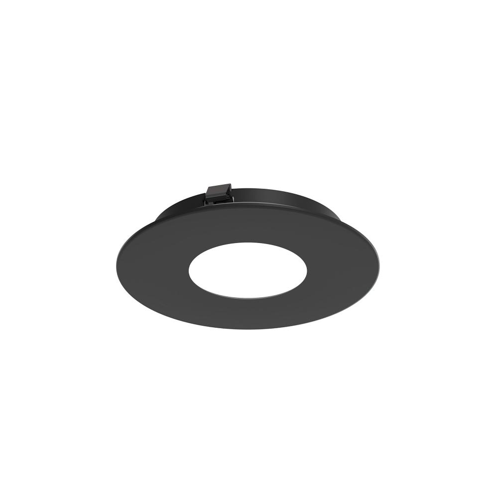 3&#34; Apollo Round Flanged Pinhole Trim with Clear Lens, Black Finish
