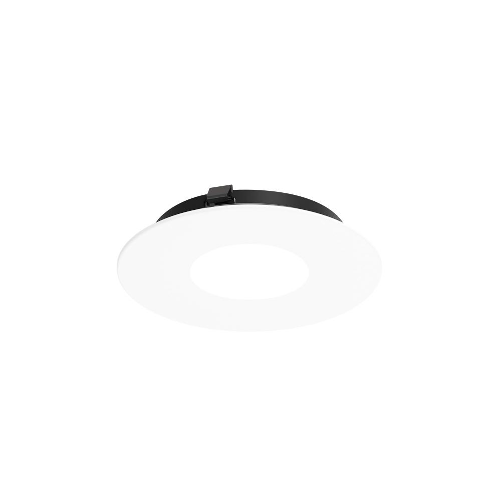 3&#34; Apollo Round Flanged Pinhole Trim, Matte Powder White Finish