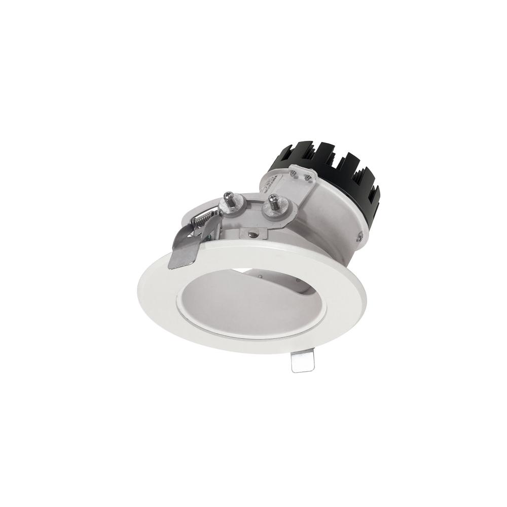4&#34; Sapphire III Round Adjustable Reflector, 900lm, 3000K, Flood Optic, Matte Powder White