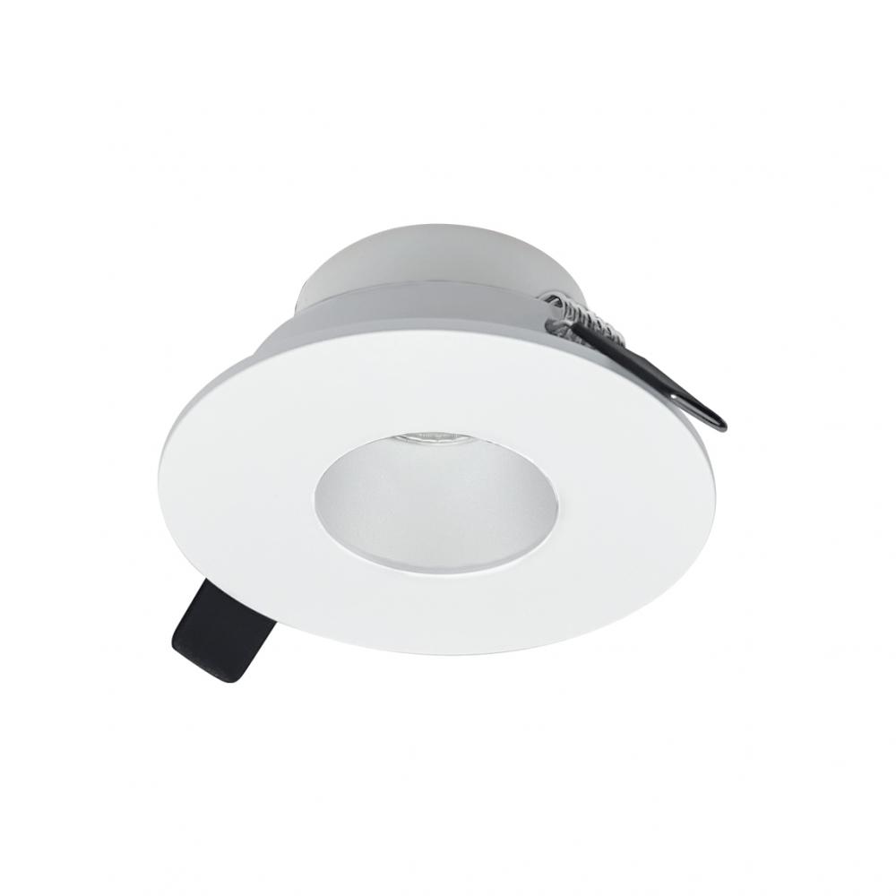 2&#34; Iolite Can-less Round Pinhole Trim, Matte Powder White finish
