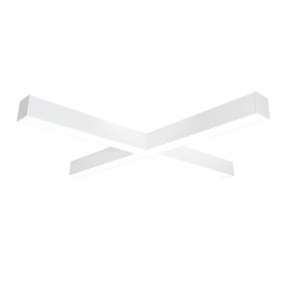 &#34;X&#34; Shaped L-Line LED Direct Linear w/ Selectable Wattage & CCT, White Finish