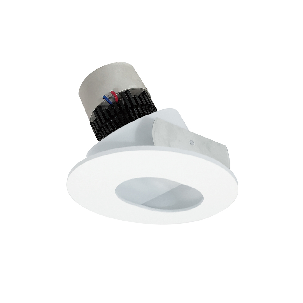 4&#34; Pearl LED Round Adjustable Slot Aperture Retrofit, 1000lm / 12W, 2700K, Matte Powder White
