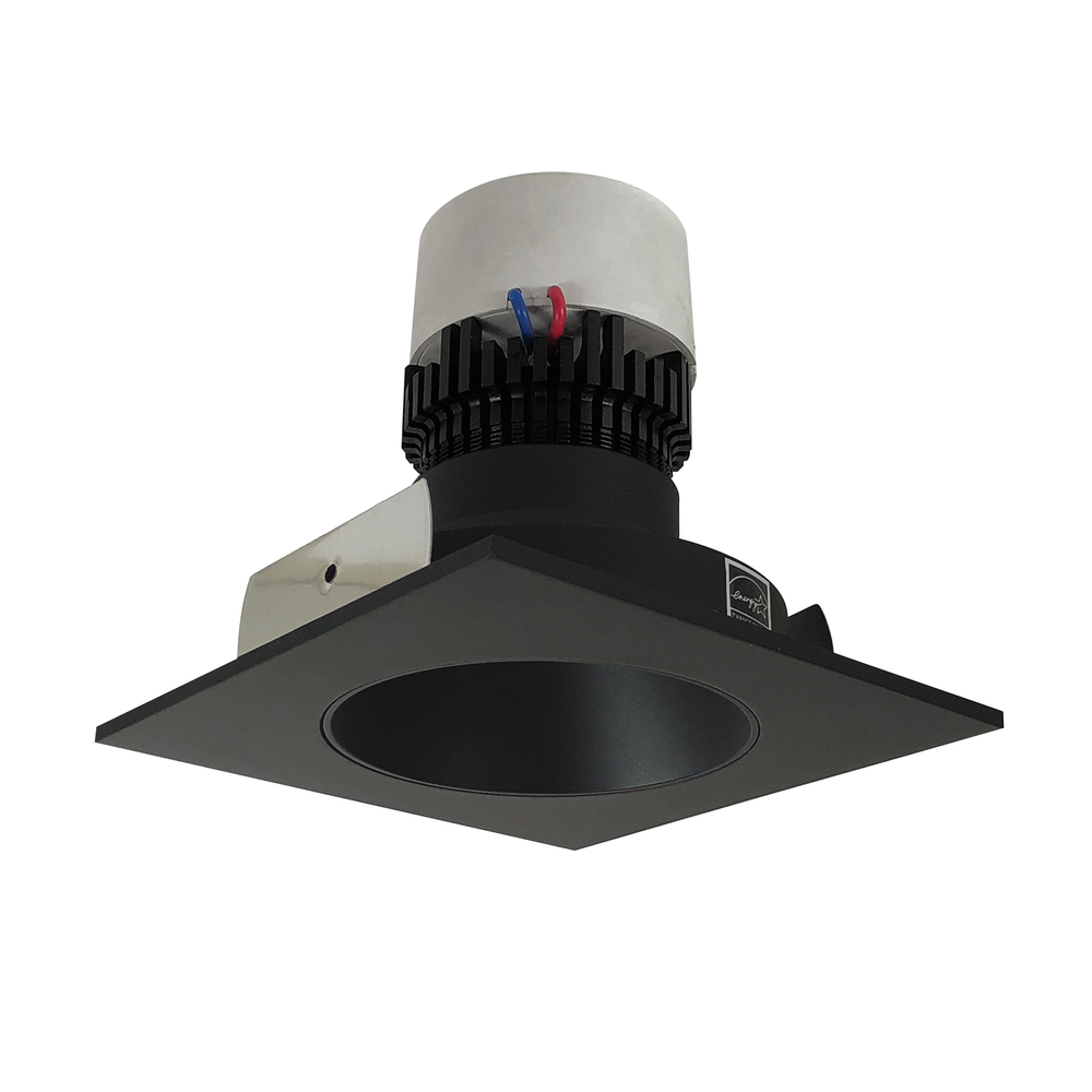 4&#34; Pearl LED Square Retrofit Reflector with Round Aperture, 1000lm / 12W, 3000K, Black Reflector