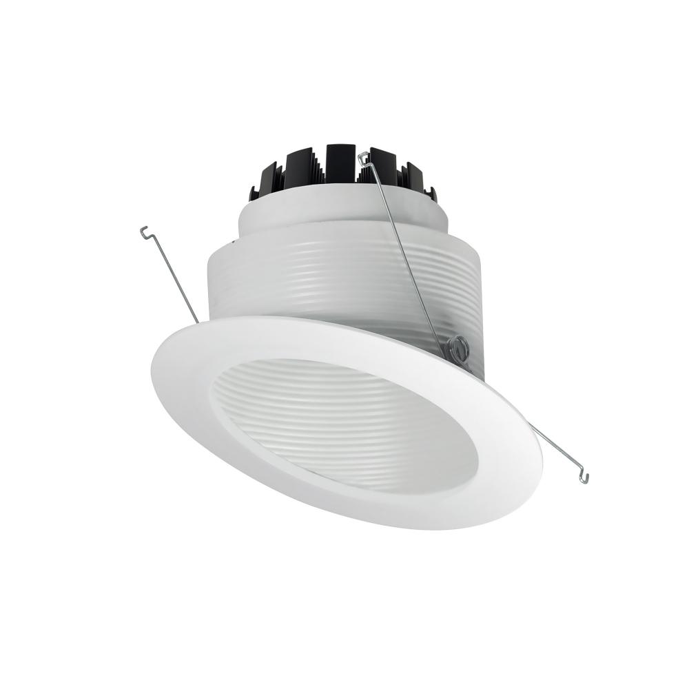 6&#34; Marquise III Round Slope Baffle, 1200lm, 2700K, Flood Optic, White Baffle/White Flange