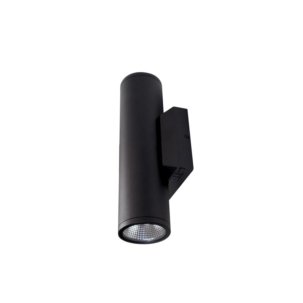 3&#34; Up & Down Wall Mounted LED Cylinder with Selectable CCT, Black finish