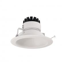 Nora NRM3-61L135FWW - 6" Marquise III Round Open Reflector, 900lm, 3500K, Flood Optic, White Reflector/White Flange