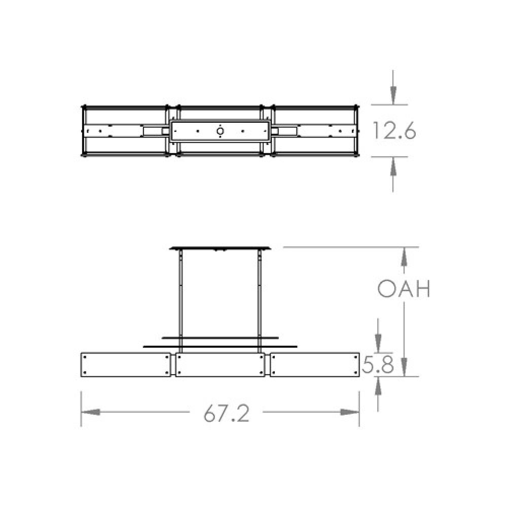 Urban Loft Parallel Linear Suspension-0D-Gilded Brass