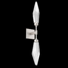 Hammerton IDB0050-02-BS-CC-L3 - Rock Crystal Double Sconce-Metallic Beige Silver-Chilled Blown Glass
