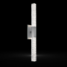 Hammerton IDB0060-02-CS-GC-L1 - Axis Double Sconce-Classic Silver-Clear Textured Cast Glass