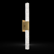 Hammerton IDB0060-02-GB-GC-L3 - Axis Double Sconce-Gilded Brass-Clear Textured Cast Glass