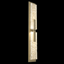 Hammerton IDB0061-02-GB-GC-L3 - Glacier Double Sconce-Gilded Brass-Clear Textured Cast Glass