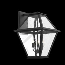 Hammerton ODB0072-01-TB-CS-E1 - Terrace Candleabra Lantern-Textured Black-Clear Seeded Glass