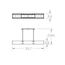 Hammerton PLB0044-56-GB-FG-001-E2 - Textured Glass Linear Suspension-56-Gilded Brass