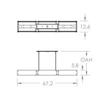 Hammerton PLB0044-67-GB-FG-001-E2 - Textured Glass Linear Suspension-67-Gilded Brass