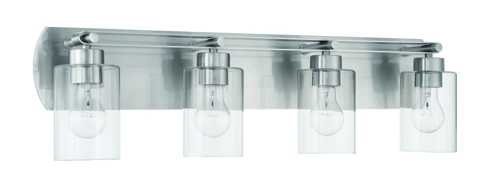 Hendrix 4 Light Vanity in Brushed Polished Nickel