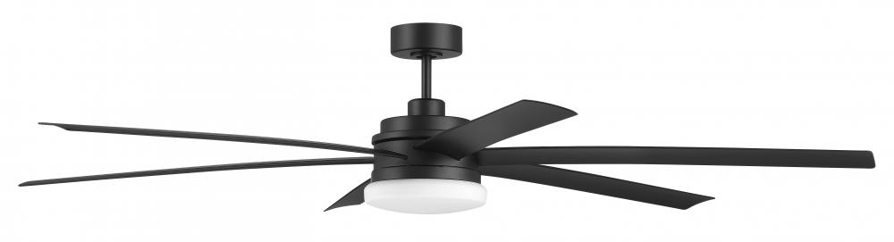 72&#34; Chilz Smart Ceiling Fan, Flat Black, Integrated LED Light Kit, Remote & WiFi Control
