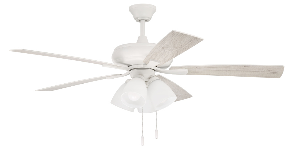 52&#34; Ceiling Fan w/Blades, 4 White Frost LED Lights