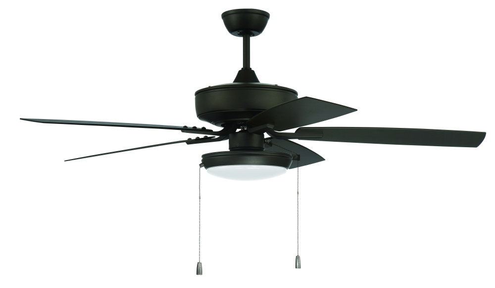 52&#34; Outdoor Pro Plus Ceiling Fan w/Blades & LED White Slim Pan Light Kit