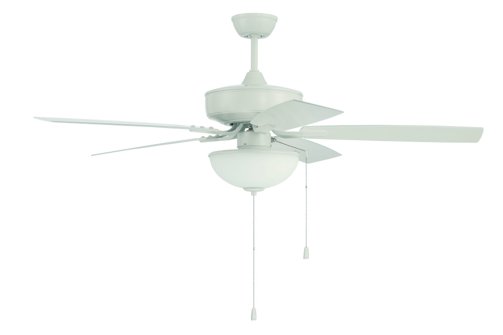 52&#34; Outdoor Pro Plus Ceiling Fan w/Blades & LED White Bowl Light Kit