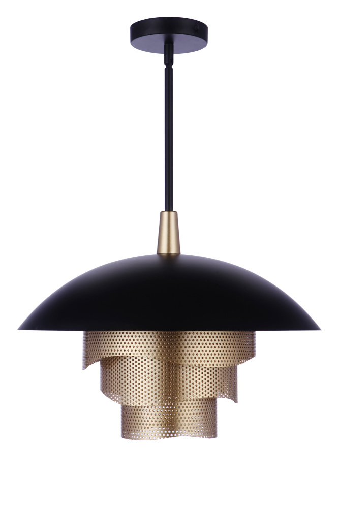 LED 1 Light 19&#34; Dome with Mesh Tiers Pendant