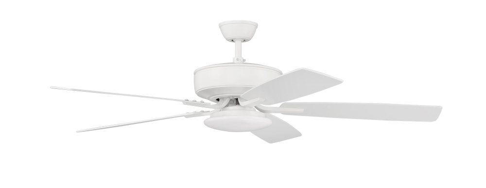 52&#34; Ceiling Fan w/Blades, White Low Profile LED Light Kit
