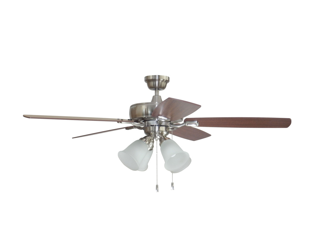 52&#34; Twist N Click in Brushed Polished Nickel w/ Ash/Mahogany Blades