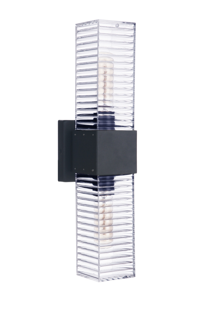 Ridge 18&#34; 2 Light Outdoor LED Wall Sconce in Midnight